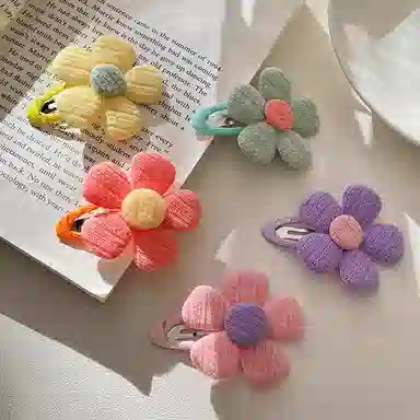 水中玉 可爱花朵发卡高级感侧边刘海夹不伤发头饰夹子 合金 发夹 女款