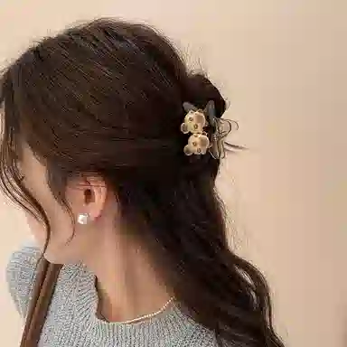 水中玉 可爱猫咪抓夹小号鲨鱼夹后脑勺发卡发量少夹子头饰 亚克力 发夹 女款