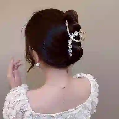 水中玉 花朵抓夹鲨鱼夹金属大号后脑勺夹子 发夹 女款