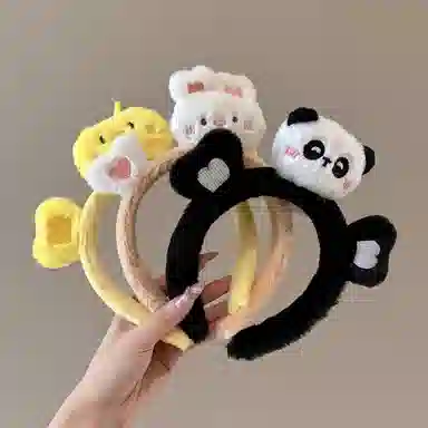 水中玉 秋冬毛绒头箍高级感洋气时尚发捆卡通发卡发饰 布艺 发箍 女款