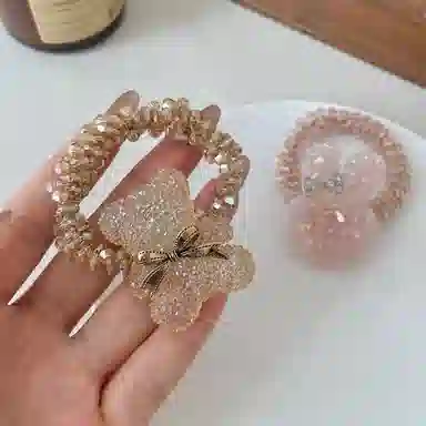 水中玉 水钻扎头发皮筋头饰可爱发绳气质轻奢发圈 亚克力 头绳 女款