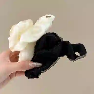 水中玉 网纱褶皱抓夹超仙高级感发卡后脑勺盘发鲨鱼夹高颜值百搭清新发饰 亚克力 发夹 女款