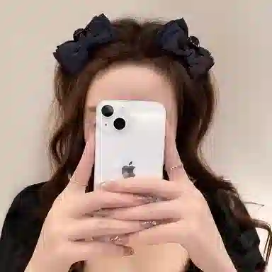 水中玉 法式公主头黑色蝴蝶结抓夹高级感侧边头发发卡头饰夹子 布艺 发夹 女款