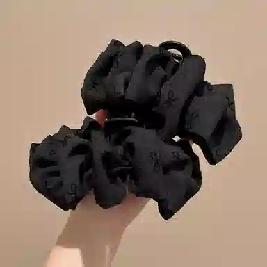 水中玉 黑色蝴蝶结抓夹大号鲨鱼夹后脑勺夹子高级感发卡头饰 亚克力 发夹 女款