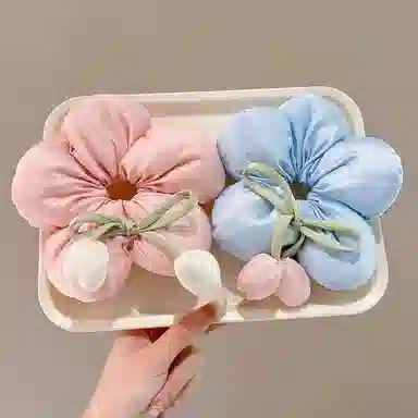 水中玉 韩系花朵枕头大肠发圈扎头头饰发绳慵懒风丸子发饰 皮筋 头绳 女款