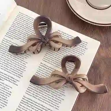 水中玉 网红气质蝴蝶结抓夹大号盘发鲨鱼夹高级感头发发卡头饰 亚克力 发夹 女款