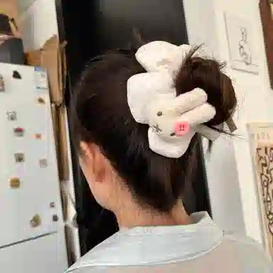 水中玉 卡通兔子波点花朵大肠可爱甜美扎头发发绳发饰 布艺 发圈 女款