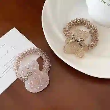 水中玉 水钻扎头发皮筋头饰可爱发绳气质轻奢发圈 亚克力 头绳 女款