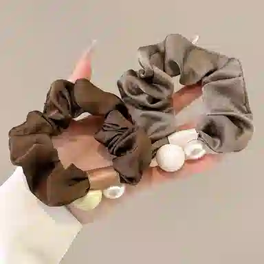 水中玉 珍珠大肠发圈高级感扎头发皮筋丸子头发绳头饰#好运 布艺 头绳 女款