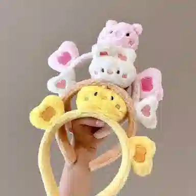 水中玉 秋冬毛绒头箍高级感洋气时尚发捆卡通发卡发饰 布艺 发箍 女款