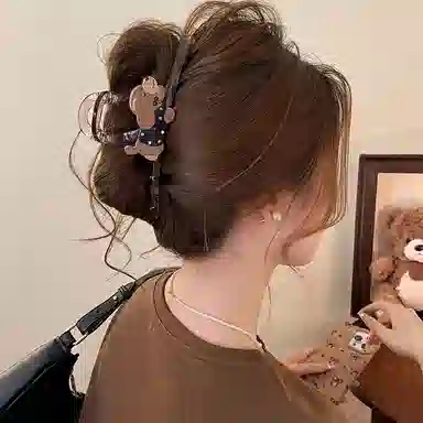 水中玉 可爱卡通抓夹高级感发卡后脑勺盘发大号鲨鱼夹头饰夹子 亚克力 发夹 女款