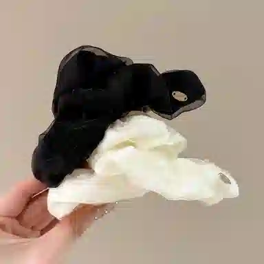 水中玉 网纱褶皱抓夹超仙高级感发卡后脑勺盘发鲨鱼夹高颜值百搭清新发饰 亚克力 发夹 女款