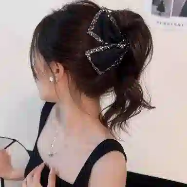 水中玉 简约气质半扎发发卡慵懒风发抓夹子后脑勺抓夹头饰 布艺 发夹 女款