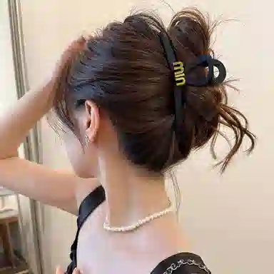 水中玉 黑色抓夹女大号后脑勺鲨鱼夹盘发发抓高级感气质发卡 发夹 女款