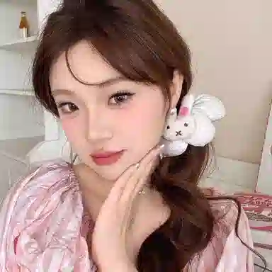 水中玉 卡通兔子波点花朵大肠可爱甜美扎头发发绳发饰 布艺 发圈 女款