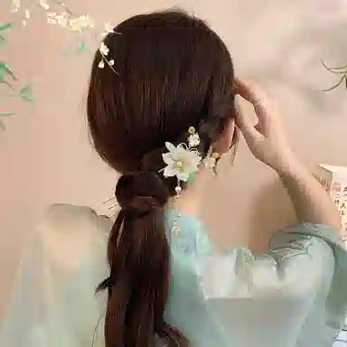 水中玉 铃兰花发钗高级感簪子新中式古风花朵盘发 发簪 女款