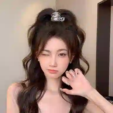 水中玉 拽酷少女金属高马尾抓夹高级感后脑勺夹子 发夹 女款