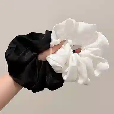 水中玉 黑色大肠发圈高级感头饰扎头发发绳气质百搭发饰 布艺 头绳 女款