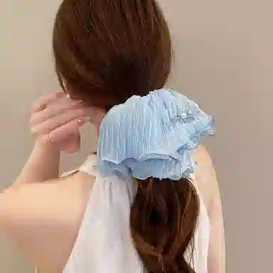 水中玉 法式温柔蝴蝶结大肠发圈超大扎头皮筋发绳头花头饰 布艺 头绳 女款