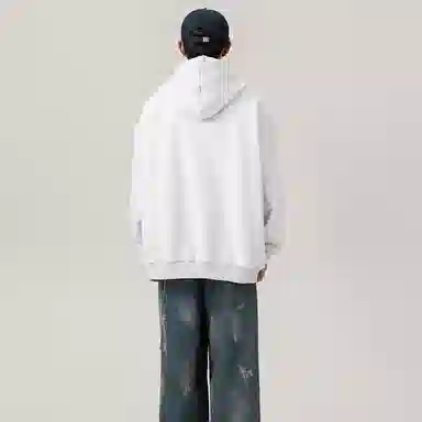 普鲁士多特蒙德 复古时尚美式重磅花体金球印花图案字母格子拼接长袖落肩抽绳舒适宽松百搭开衫防风户外运动出行连帽卫衣 男女同款