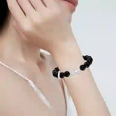 凤祥囍事 老凤祥 乾坤圈貔貅 招财纳福简约大气时尚吞金兽 新中式国潮复古个性高级感 品牌精美礼盒装#好运 黑曜石 手串 男女同款情侣款