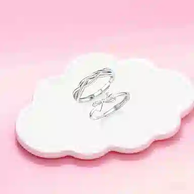【纯银999】 凤祥囍事 老凤祥 经典时尚小众设计百搭爱意满满学生日常简约轻奢蝴蝶结甜蜜高级感开口可调节#好运 足银 戒指 男女同款情侣款