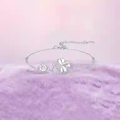 【纯银999 | 四叶草】 凤祥囍事 老凤祥 优雅浪漫温柔小众设计简约学生日常高级感经典百搭通勤浪漫约会可调节 足银 手链 女款