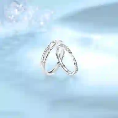 【纯银999】 凤祥囍事 老凤祥 经典精致小众设计百搭爱意满满高级感学生日常简约轻奢甜蜜开口可调节 足银 戒指 男女同款情侣款