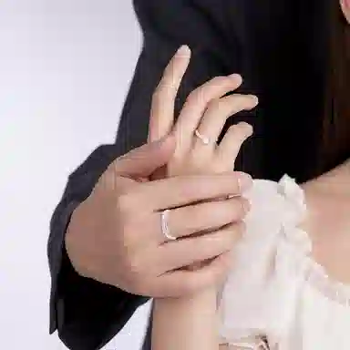 【纯银999 | 爆闪】 凤祥囍事 老凤祥 经典百搭小众设计简约精致爱意满满学生日常轻奢甜蜜高级感开口可调节 足银 戒指一对 男女同款情侣款