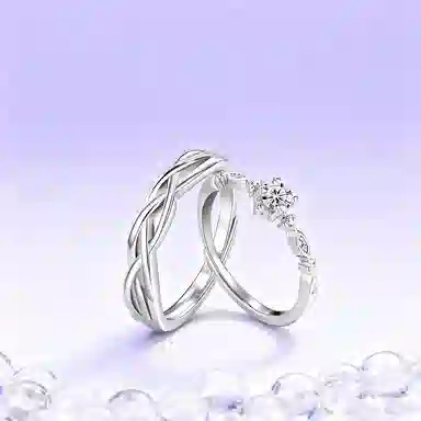 【纯银999】 凤祥囍事 老凤祥 经典百搭小众设计简约时尚星河灿烂爱意满满学生日常轻奢甜蜜高级感开口可调节 锆石 戒指 男女同款情侣款