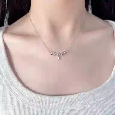 老凤祥【纯银|顺丰|免费刻字】 凤祥囍事 穗穗平安 简约高级感小众设计 轻奢百搭气质温柔日常通勤锁骨链 足银 项链 女款