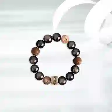 凤祥囍事 老凤祥 时来运转 招财转运珠 平安纳福 复古小众新中式 高级设计极简百搭显气质优雅贵气感 #好运 黑曜石 手串 男女同款情侣款