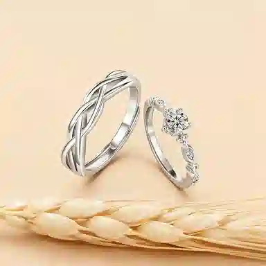 【纯银999】 凤祥囍事 老凤祥 经典百搭小众设计简约时尚星河灿烂爱意满满学生日常轻奢甜蜜高级感开口可调节 锆石 戒指 男女同款情侣款