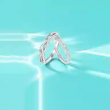 【纯银999】 凤祥囍事 老凤祥 经典百搭小众设计简约时尚星光闪耀爱意满满学生日常轻奢甜蜜高级感开口可调节 足银 戒指 男女同款情侣款