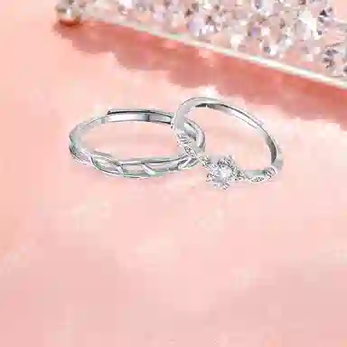 【纯银999】 凤祥囍事 老凤祥 经典百搭设计小众简约时尚星河灿烂爱意满满学生日常轻奢甜蜜高级感开口可调节 足银 戒指一对 男女同款情侣款