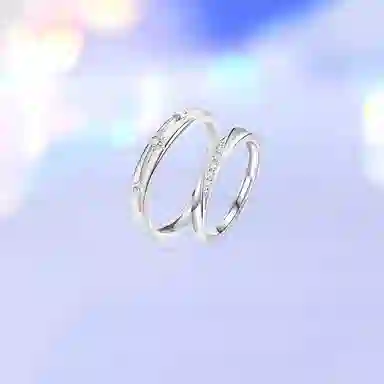 【纯银999】 凤祥囍事 老凤祥 经典精致小众设计百搭爱意满满学生日常简约轻奢星河高级感甜蜜开口可调节 足银 戒指 男女同款情侣款