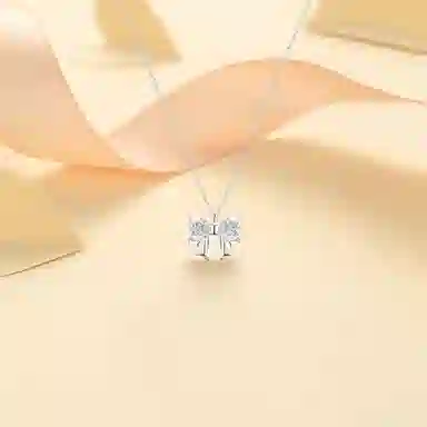 【纯银999 | 蝴蝶结】 凤祥囍事 老凤祥 小众设计高级感经典百搭简约学生日常精致轻奢通勤约会温柔气质可调节锁骨链#好运 足银 项链 女款