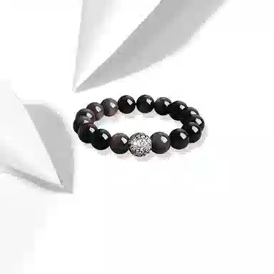 【纯银999|时来运转】 凤祥囍事 老凤祥 招财纳福吉祥如意 新中式国潮风复古潮流转运珠手饰 轻奢时尚百搭#好运 黑曜石 手串 男女同款情侣款