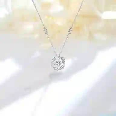 【纯银999 | 羽你相伴】 凤祥囍事 老凤祥 小众设计经典百搭高级感学生日常简约精致轻奢通勤约会温柔气质可调节锁骨链 足银 项链 女款