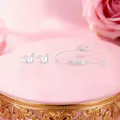 【纯银999 | 星光蝴蝶】 凤祥囍事 老凤祥 优雅浪漫温柔小众设计简约学生日常轻奢高级感经典百搭通勤浪漫约会可调节#好运 足银 手链 女款