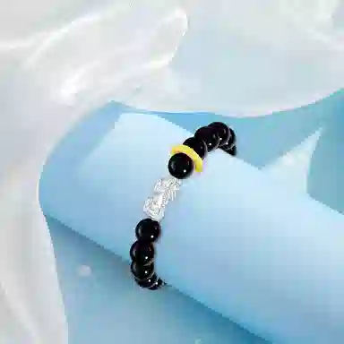 【纯银999 | 招财貔貅】 凤祥囍事 老凤祥 优雅浪漫温柔小众设计简约学生日常轻奢高级感经典百搭上岸浪漫约会 黑曜石 手串 男女同款情侣款