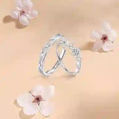 【纯银999】 凤祥囍事 老凤祥 经典时尚设计小众百搭爱意满满学生日常简约轻奢闪耀甜蜜高级感开口可调节 足银 戒指一对 男女同款情侣款