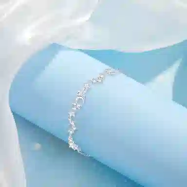 【纯银999 | 星月系列】 凤祥囍事 老凤祥 优雅浪漫温柔小众设计简约学生日常轻奢高级感经典百搭上岸通勤浪漫约会可调节 足银 手链 女款