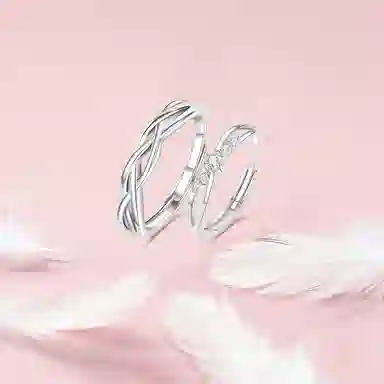 【纯银999】 凤祥囍事 老凤祥 经典百搭小众设计简约时尚星光闪耀爱意满满学生日常轻奢甜蜜高级感开口可调节 足银 戒指 男女同款情侣款