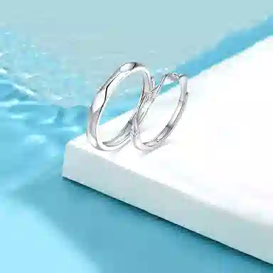 【纯银999|爱有迹可循】 凤祥囍事 老凤祥 钟爱久久对戒开口可调节 轻奢小众钟爱一生真情承诺生日周年告白礼盒 足银 戒指 男女同款情侣款