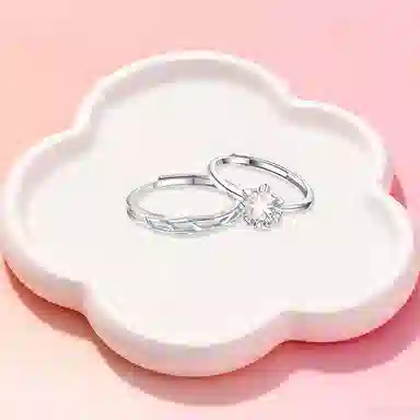 【纯银999 | 爆闪】 凤祥囍事 老凤祥 经典百搭设计小众简约时尚爱意满满学生日常轻奢甜蜜高级感开口可调节 足银 戒指一对 男女同款情侣款