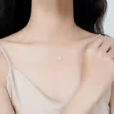 【999银】 凤祥囍事 紫藤花四叶草闪耀水滴 时尚小众新中式 清冷高级设计极简百搭显气质优雅时髦贵气感 #好运 玉髓 项链 女款