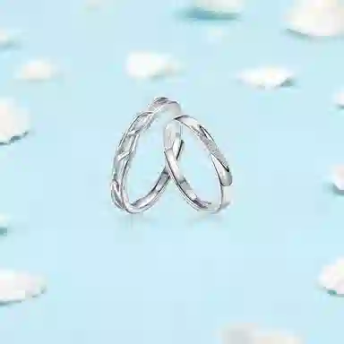 【纯银999】 凤祥囍事 老凤祥 经典百搭设计小众简约时尚闪耀星河爱意满满学生日常轻奢甜蜜高级感开口可调节 足银 戒指一对 男女同款情侣款