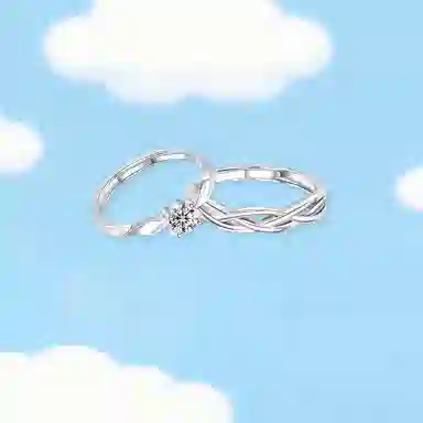 【纯银999】 凤祥囍事 老凤祥 经典时尚小众设计百搭爱意满满学生日常简约轻奢高级感甜蜜开口可调节#好运 足银 戒指 男女同款情侣款
