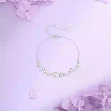 【纯银999 | 星月系列】 凤祥囍事 老凤祥 优雅浪漫温柔小众设计简约学生日常轻奢高级感经典百搭上岸通勤浪漫约会可调节 足银 手链 女款